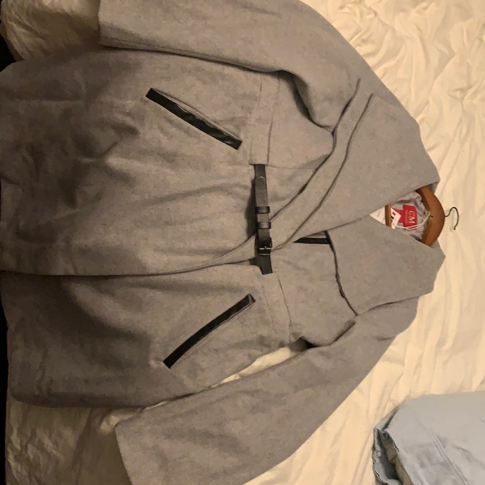 Heather Grey coat,wool/polyester blend.Fully lined